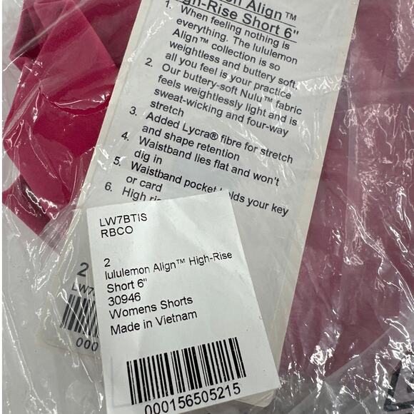 Lululemon Raspberry Coulis Align™ High-Rise Short 6" Size 2 - Picture 3 of 10